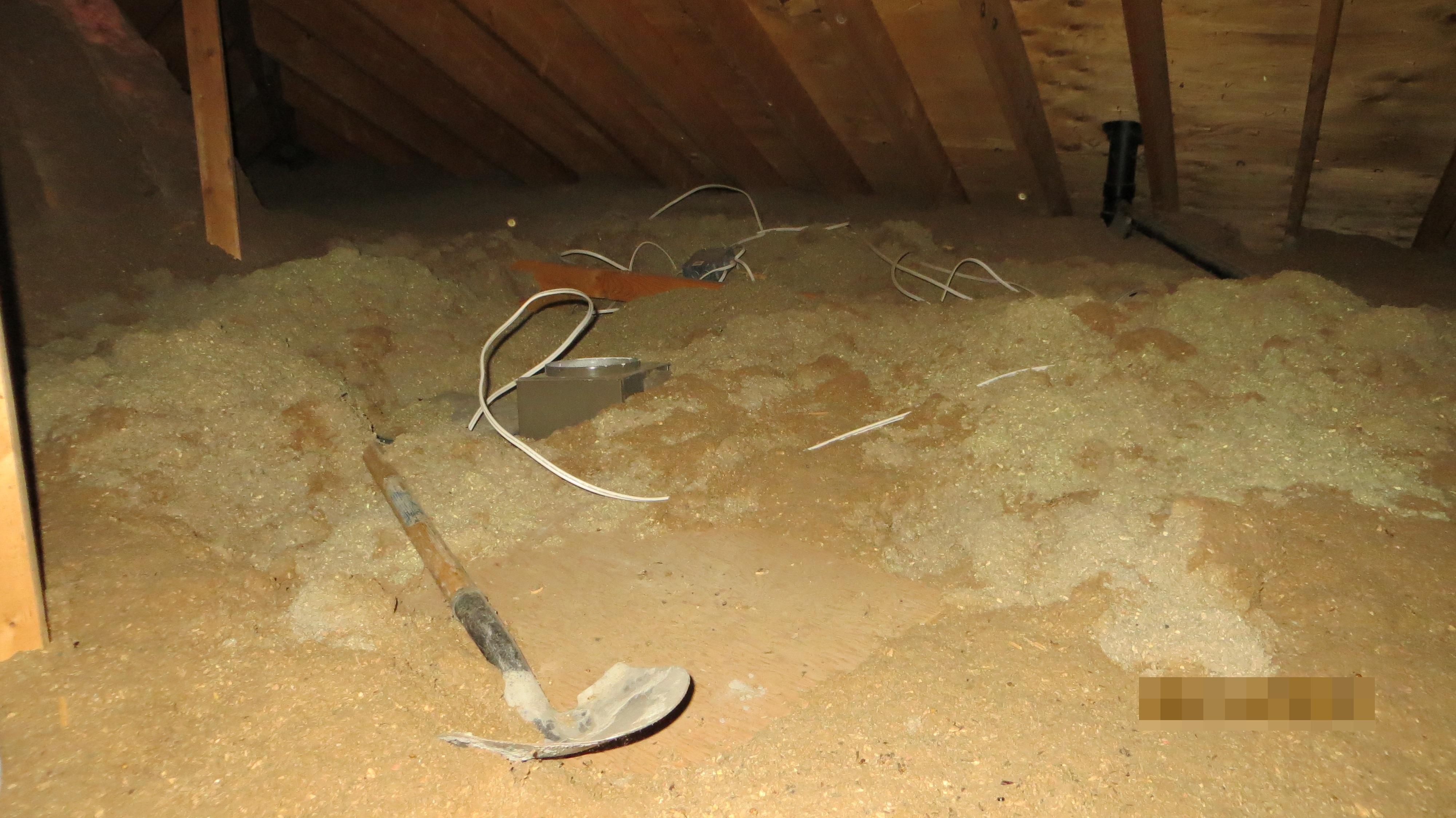 Work in progress in attic area